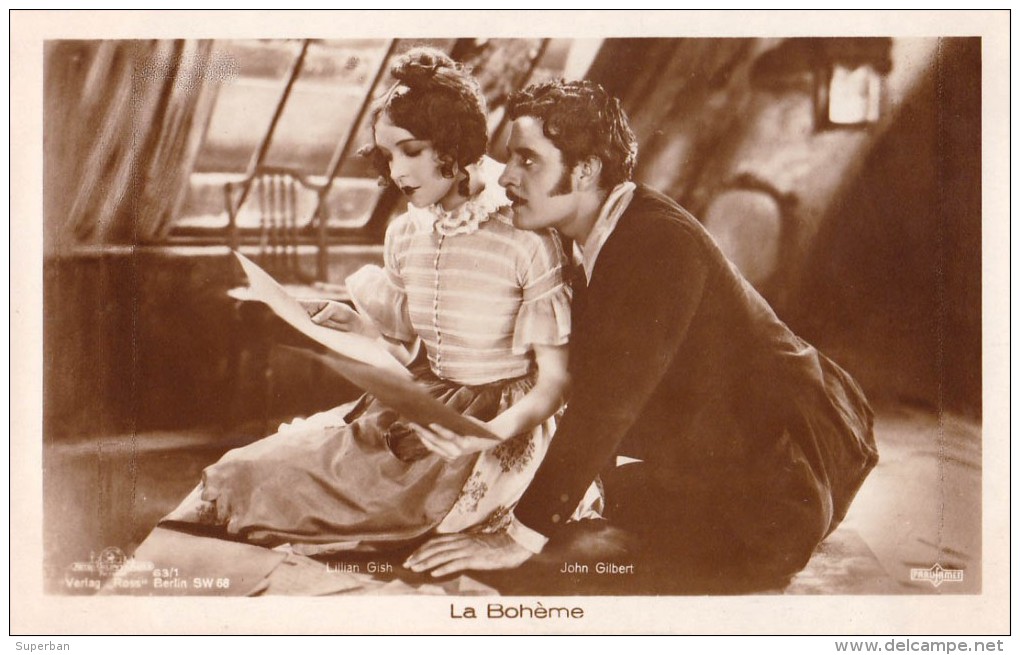 CINÉMA ANCIEN - FILM " LA BOHÈME " - LILIAN GISH - CARTE VRAIE PHOTO / REAL PHOTO POSTCARD : ROSS VERLAG ~ 1926 (u-775) - Schauspieler