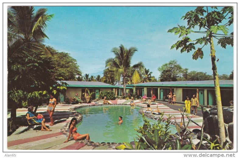 Kailua-Kona Hawaii, Kona Sunset Hotel Swimming Pool, C1960s/70s Vintage Postcard - Big Island Of Hawaii