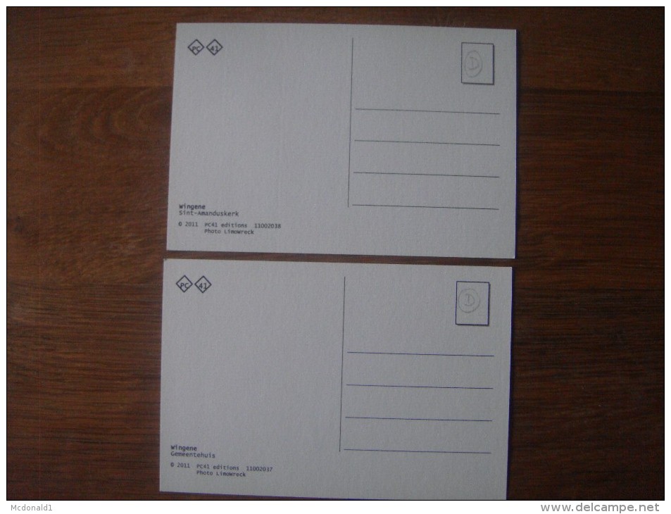 Lot De 2 Cartes De WINGENE - Gemeentehuis / Sint Amanduskerk ----- 2011 ( Rare ) - Wingene