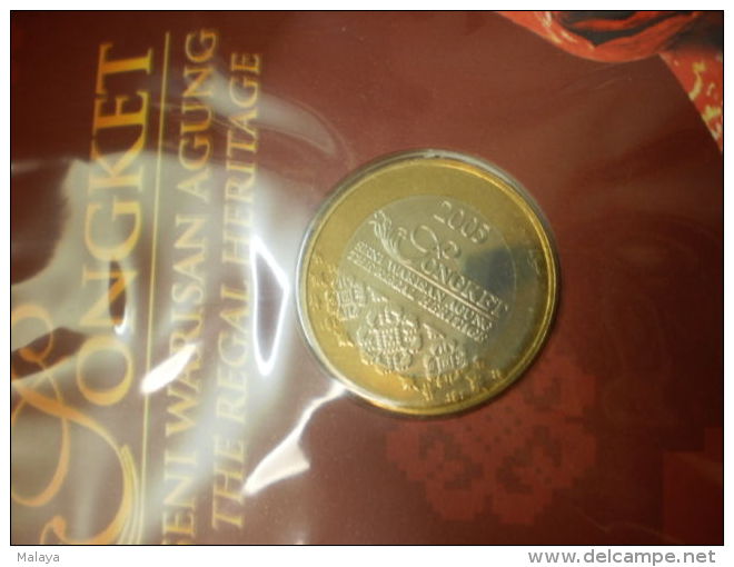 Malaysia 2005 1 Ringgit   Songket The Regal Heritage Nordic Gold BU Coin Card - Malaysia