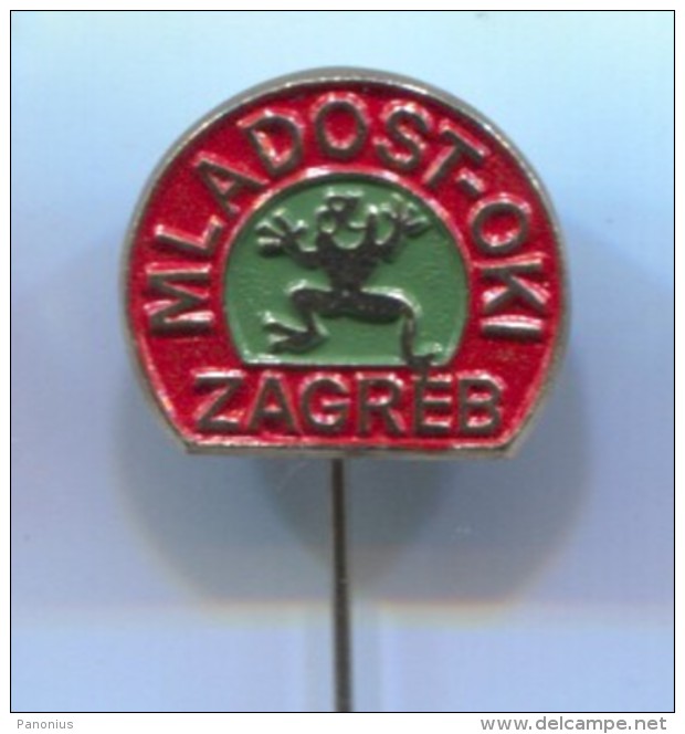 WATER POLO, Wasserbau, Pallanuoto - Club MLADOST, ZAGREB Croatia, Frog Frosch, Vintage Pin Badge, Abzeichen - Wasserball