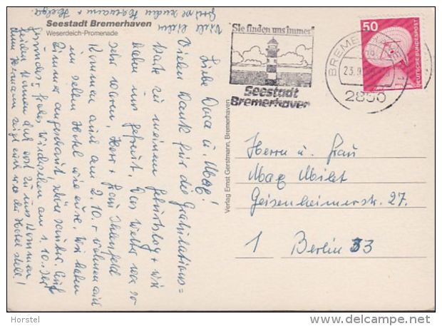 D-27576 Bremerhaven - Weserdeich-Promenade - Hafen - Kran - Cars - Nice Stamp - Bremerhaven