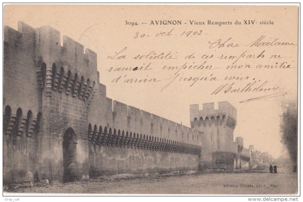 France, AVIGNON, Vieux Remparts Du XIV Siecle, 1902 Used Postcard [18551] - Avignon