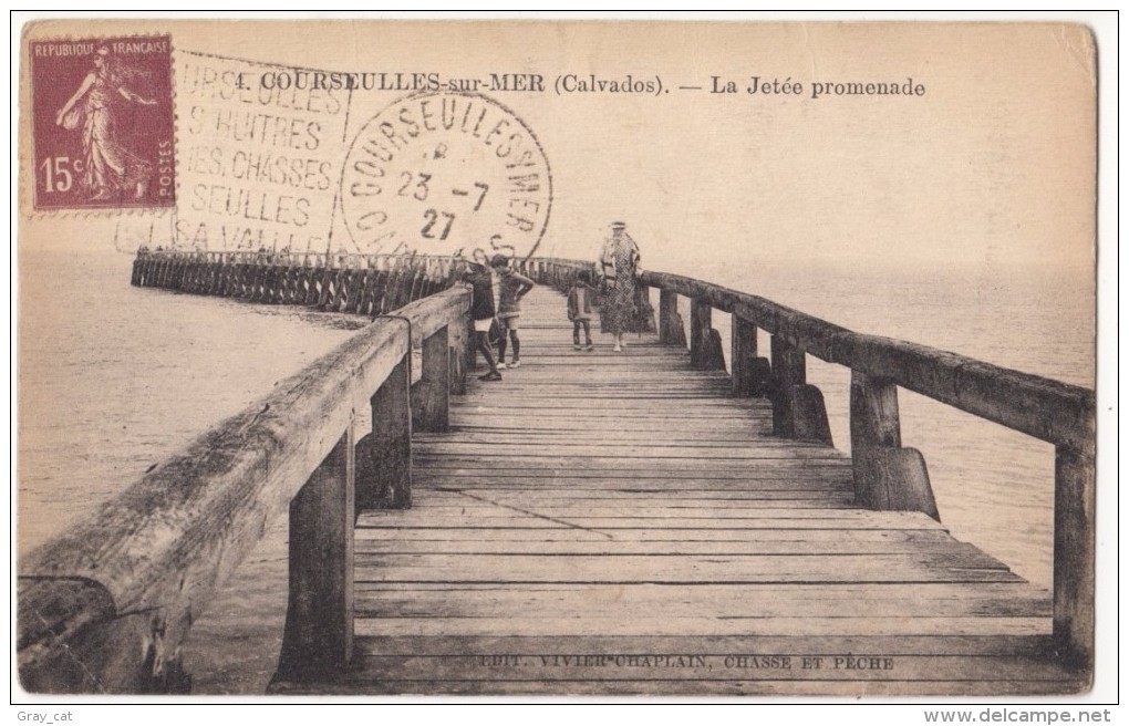 France, COURSEULLES-sur-MER, La Jetee Promenade, 1927 Used Postcard [18563] - Courseulles-sur-Mer