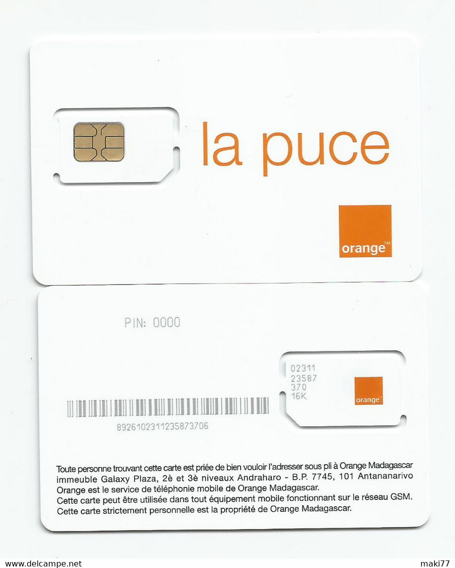 MADAGASCAR MADAGASKAR  Carte SIM NEUVE  /  MALAGASY NEW SIM Card ORANGE MADAGASCAR - Madagascar