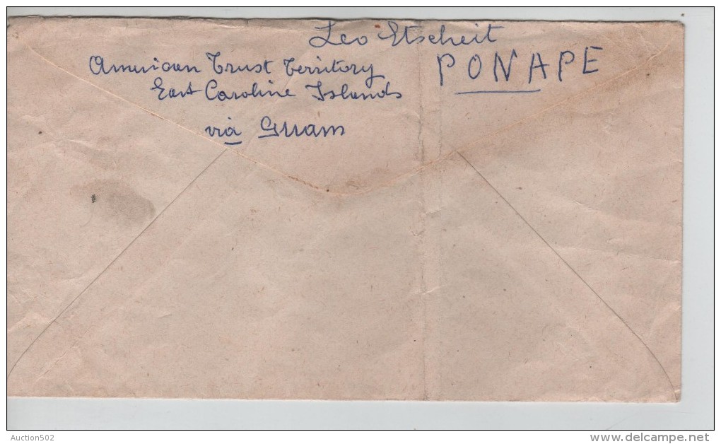 USA Air Mail Cover Written From Ponape East Caroline Islands To Liège Belgium PR3322 - Lettres & Documents