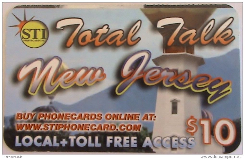 USA - New Jersey,Total Talk, ST1 PHONECARD INC, Prepaid Card $10, Exp.date 3 Months After First Use, Used - Altri & Non Classificati