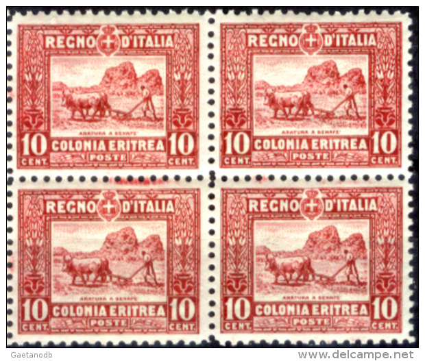 Italia-F01302- Eritrea 1928-29: Sassone N. 130 (++) MNH - Simile Blocco Di 4 Valori (non A Scelta). - Eritrea