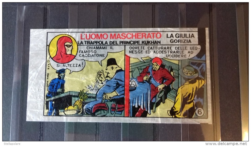 L'UOMO MASCHERATO - ELUSIVE, VANISHING, INCREDIBLY RARE AKA UNIQUE BUBBLE GUM WAX WRAPPER 1970 LA GIULIA - Andere & Zonder Classificatie