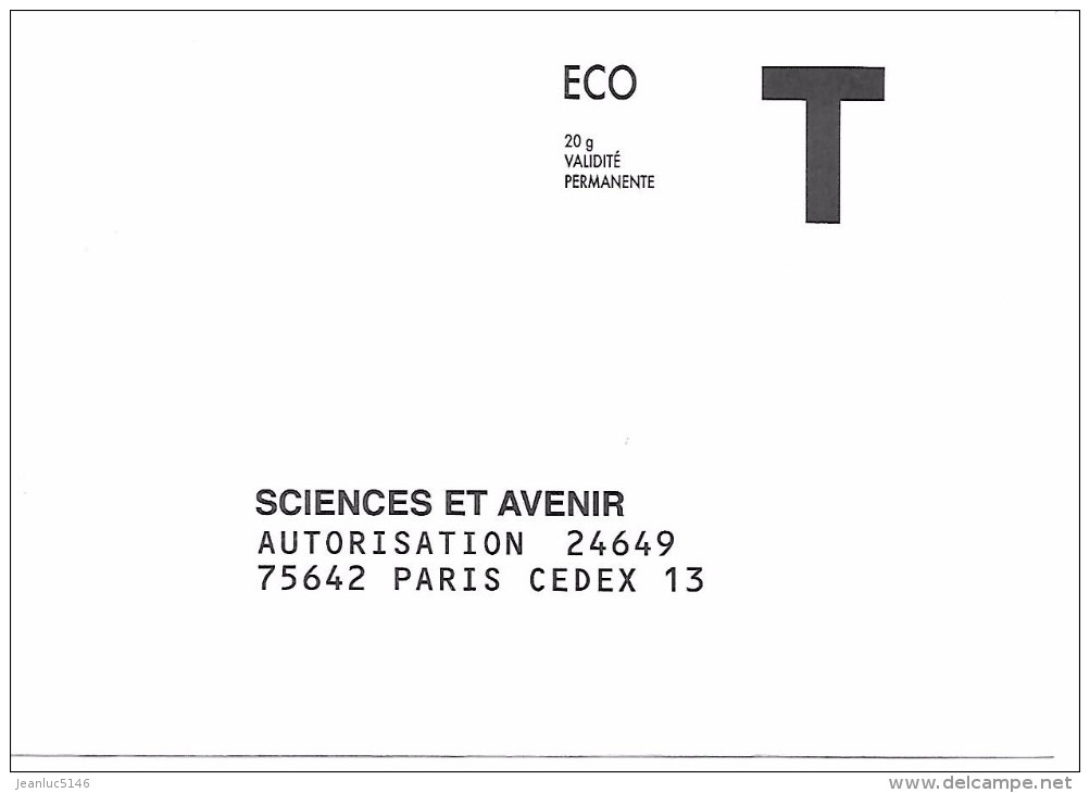 .Prêt-à-poster. Enveloppe Réponse T.  Eco. Sciences Et Avenir. - Cartes/Enveloppes Réponse T