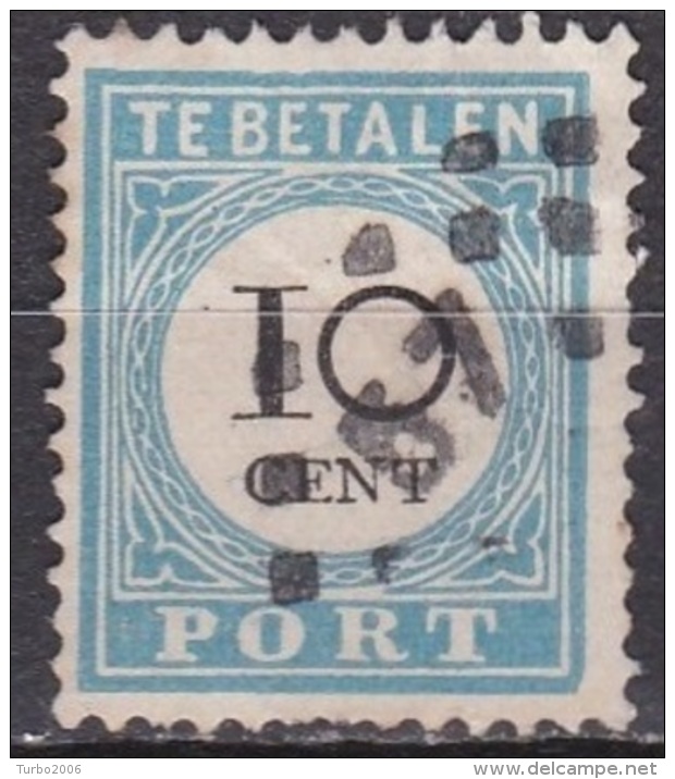 1881-1887 Portzegels Lichtblauw / Zwart Cijfer : 10 Cent NVPH  P 10 B III Puntstempel 57 - Postage Due