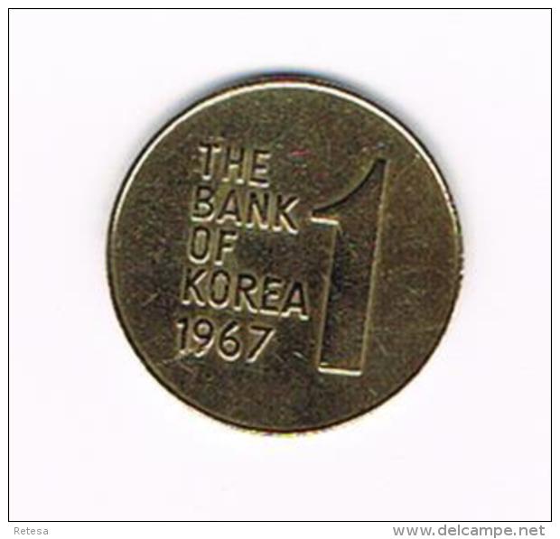 °°° KOREA - SOUTH 1 WON 1967 - Corée Du Sud