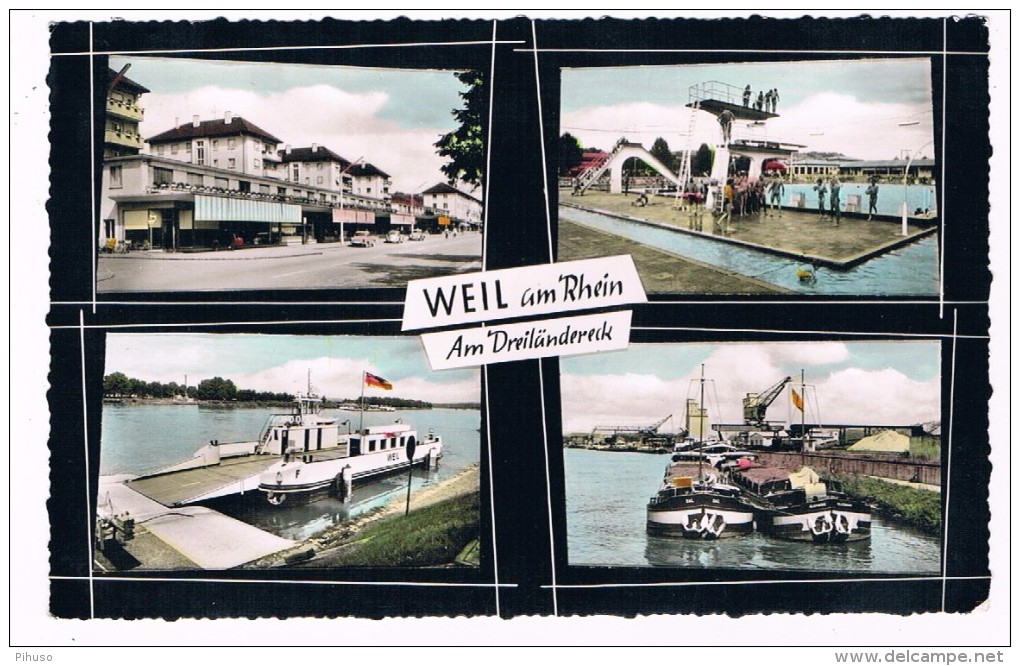 D6623     WELL AM RHEIN : Multiview ( Ferry, Fähre) - Loerrach