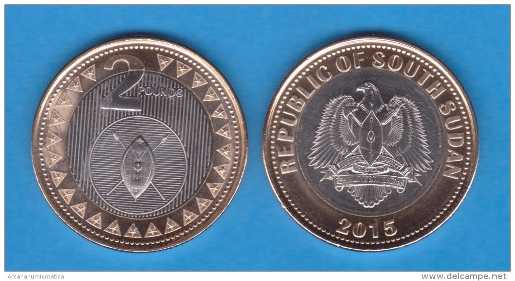 SOUTH SUDAN   2  POUNDS  Bimetallic  2.015  2015  SC/UNCIRCULATED   DL-11.865 - Soudan Du Sud