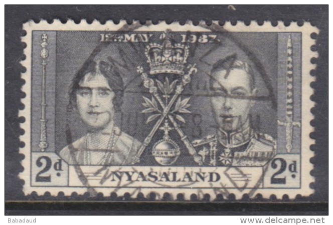 Nyasaland: 1937, George VI Coronation, 2d, Used MWANZA NYASALAND C.d.s. - Nyassaland (1907-1953)