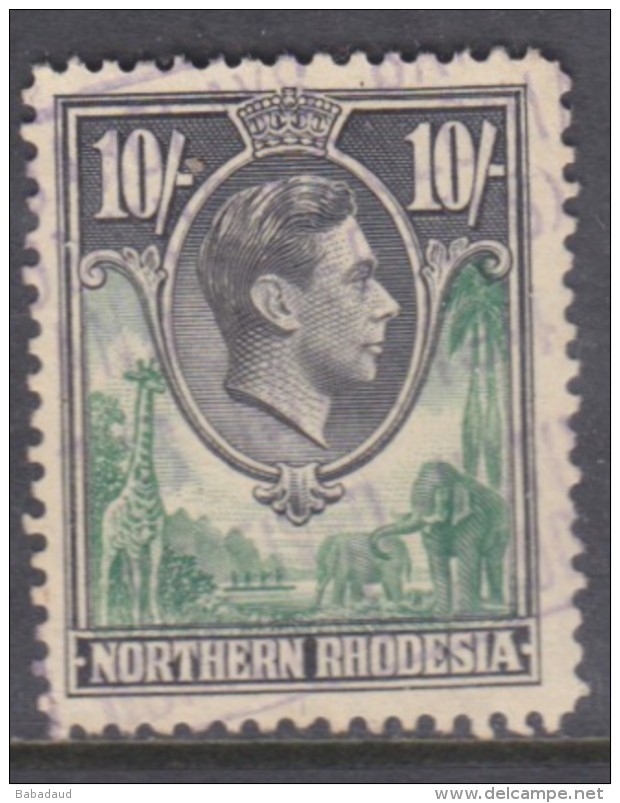 Northern Rhodesia, George VI, 1938 10/=, Fiscally Used - Northern Rhodesia (...-1963)