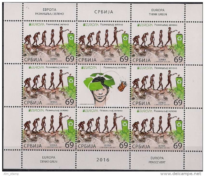 2016 Serbien Sheet  **MNH  Europa  " Think Green " - 2016