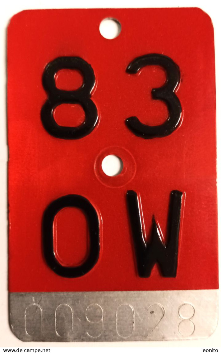 Velonummer Obwalden OW 83 - Number Plates