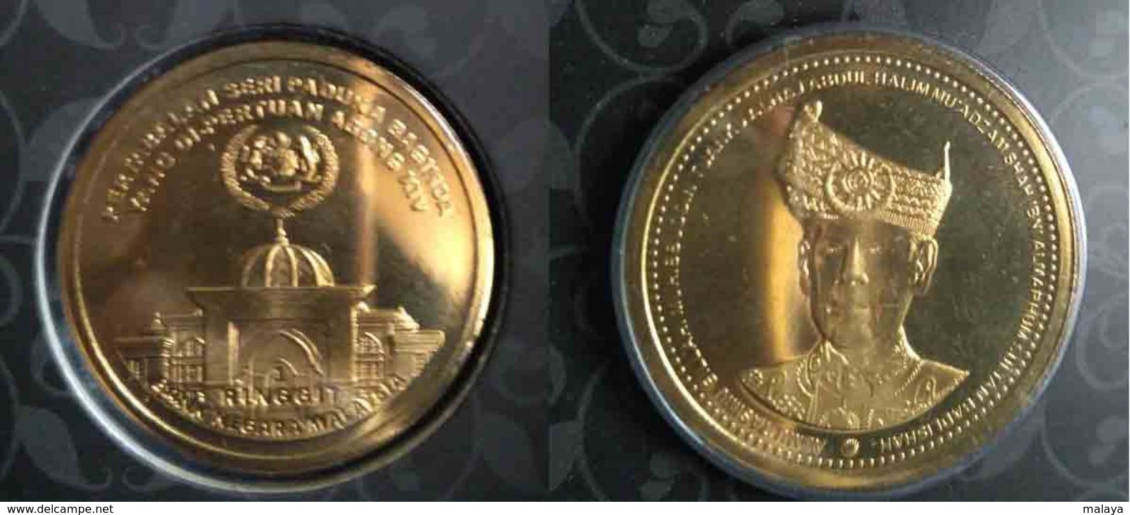 Malaysia 2012 1 Ringgit Coin Installation  Agong Sultan Kedah Nordic Gold (B.U) Commemorative Coin - Malaysia