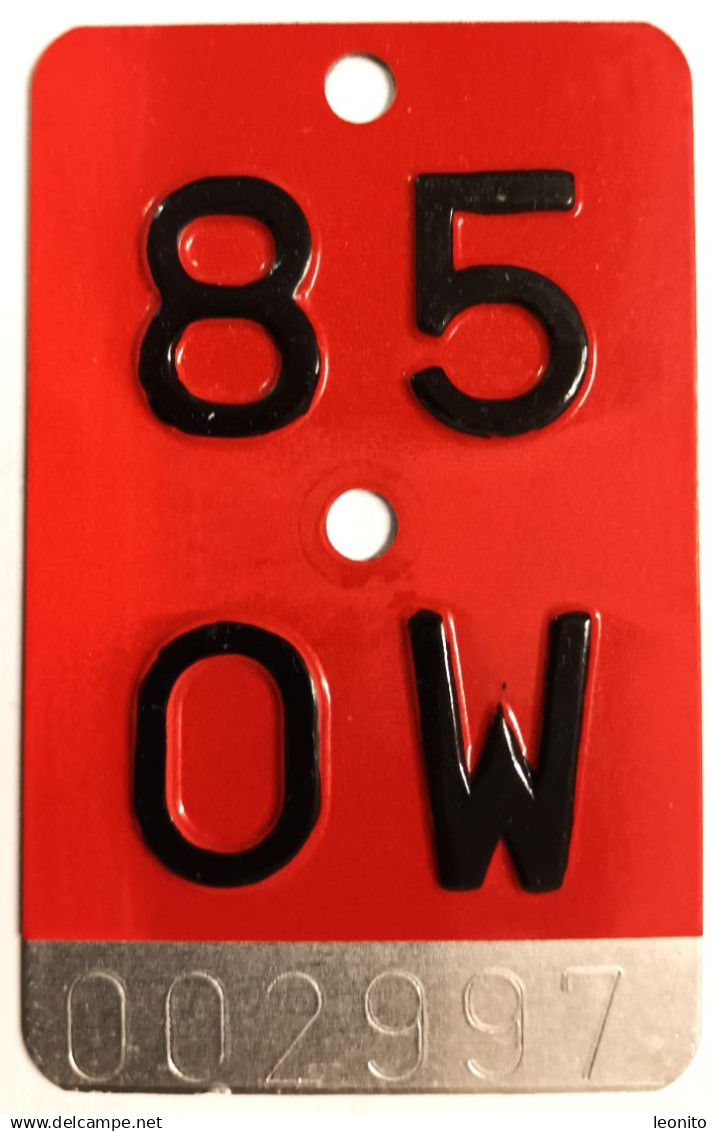 Velonummer Obwalden OW 85 - Number Plates