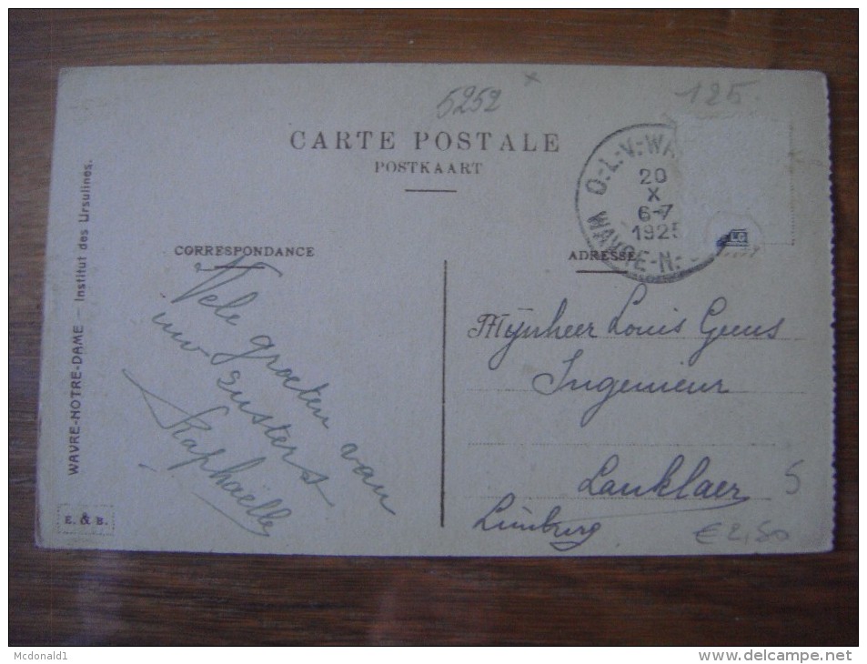 Lot De 2 Cartes WAVRE NOTRE DAME ( ONZE LIEVE VROUW WAVER - SINT KATELIJNE ) Institut Ursulines - Sint-Katelijne-Waver