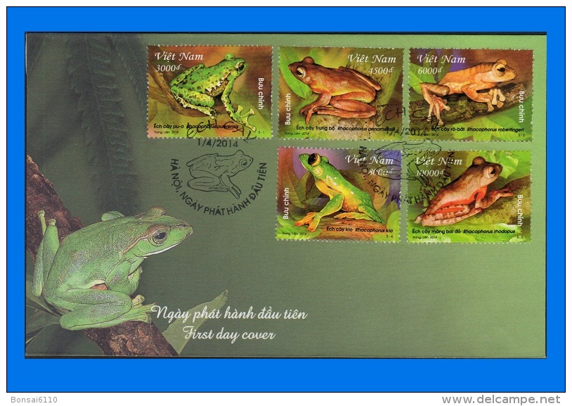 VN 2014-0001, Tree Frogs FDC - Vietnam