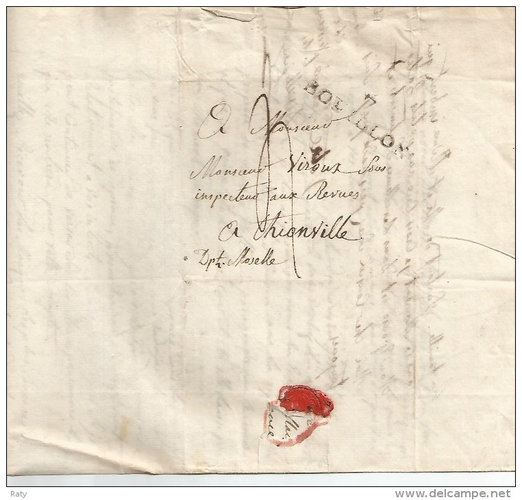 7  BOUILLON , Marque Linéaire Noire  Du  28 Octobre 1812. - 1815-1830 (Holländische Periode)