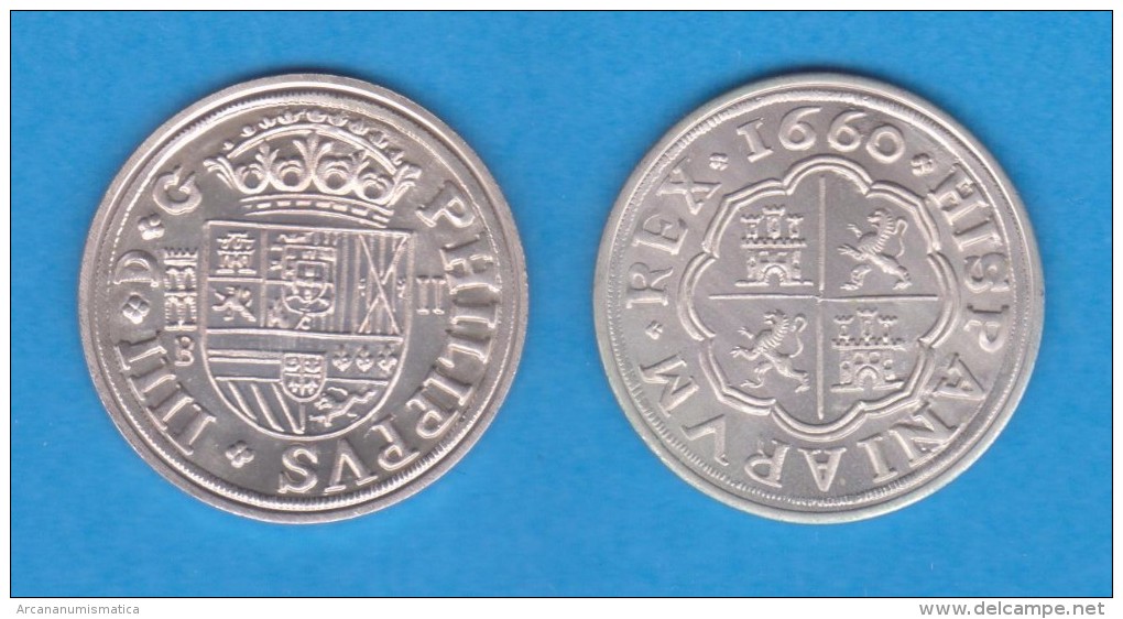 FELIPE IV (1.621-1.665) 2  REALES  1.660   PLATA/SILVER  SC/UNC   Réplica  DL-11.867 - Counterfeits