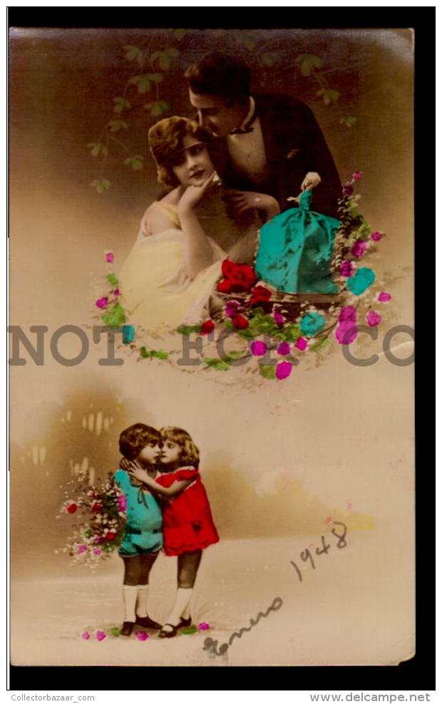 CHILDREN AND COUPLE ART DECO Vintage Original Ca1900 POSTCARD CPA AK (W4_3168) - Altri & Non Classificati