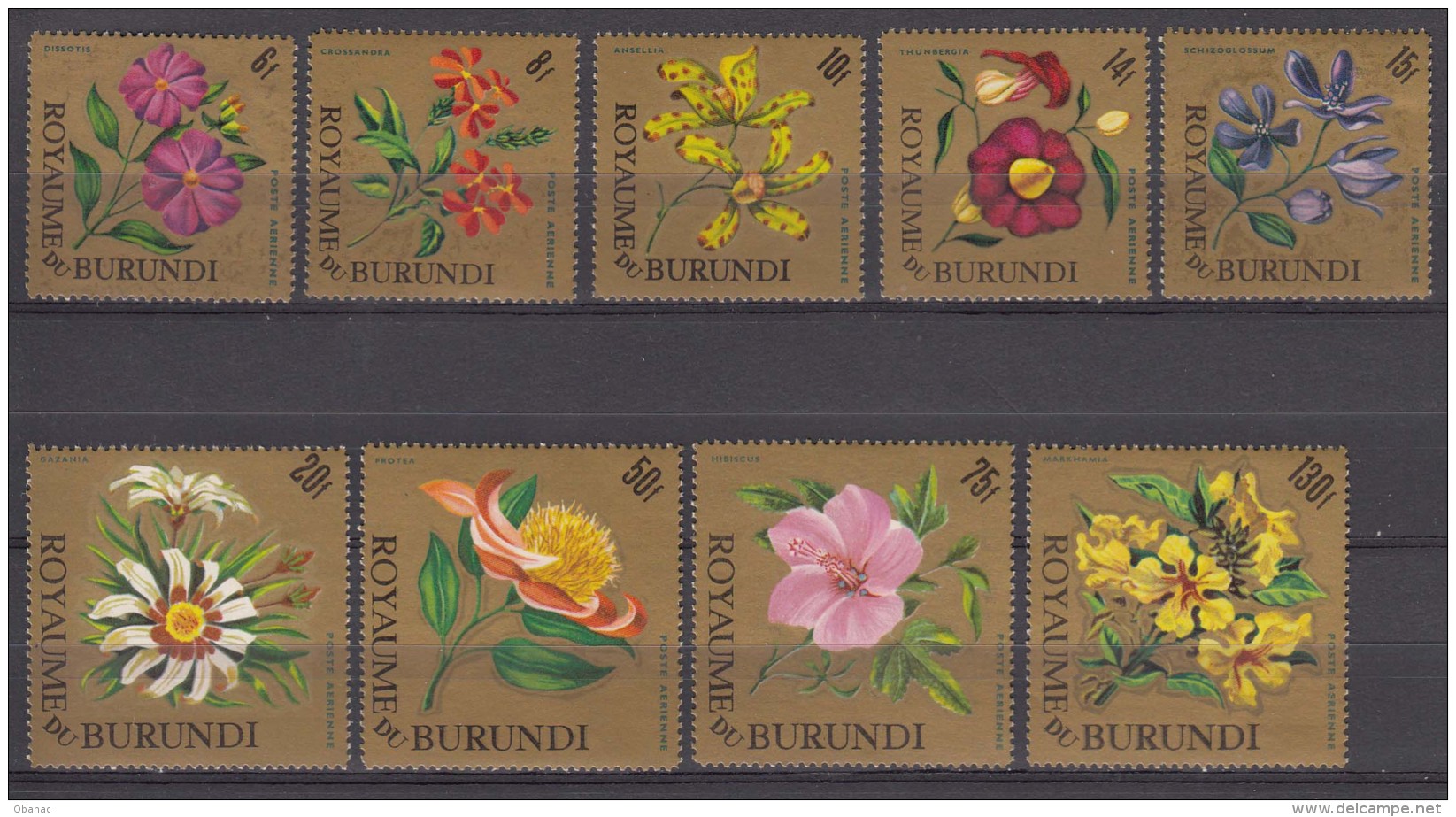 Burundi Flowers 1966 Mi#233-241 Mint Never Hinged - Nuevos