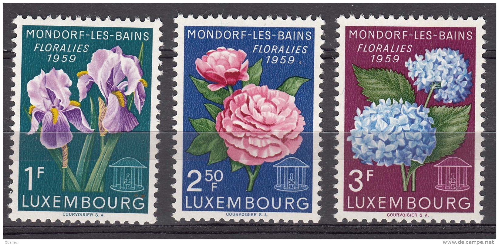 Luxembourg Flowers 1959 Mi#606-608 Mint Never Hinged - Ungebraucht