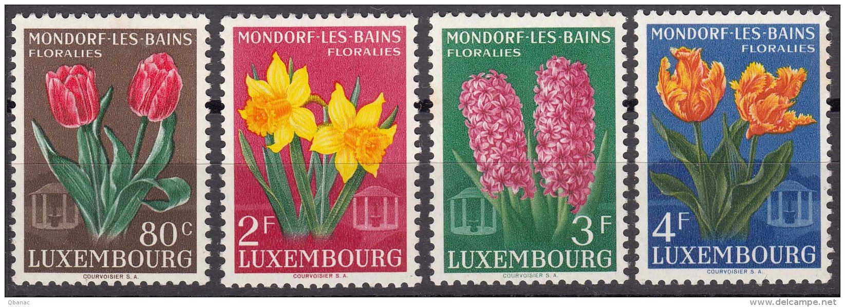 Luxembourg Flowers 1955 Mi#531-534 Mint Never Hinged - Ungebraucht