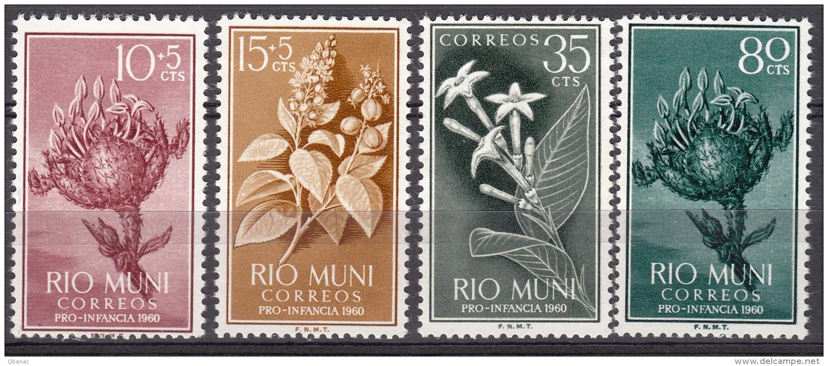 Rio Muni Flowers 1959 Mi#10-13 Mint Never Hinged - Rio Muni