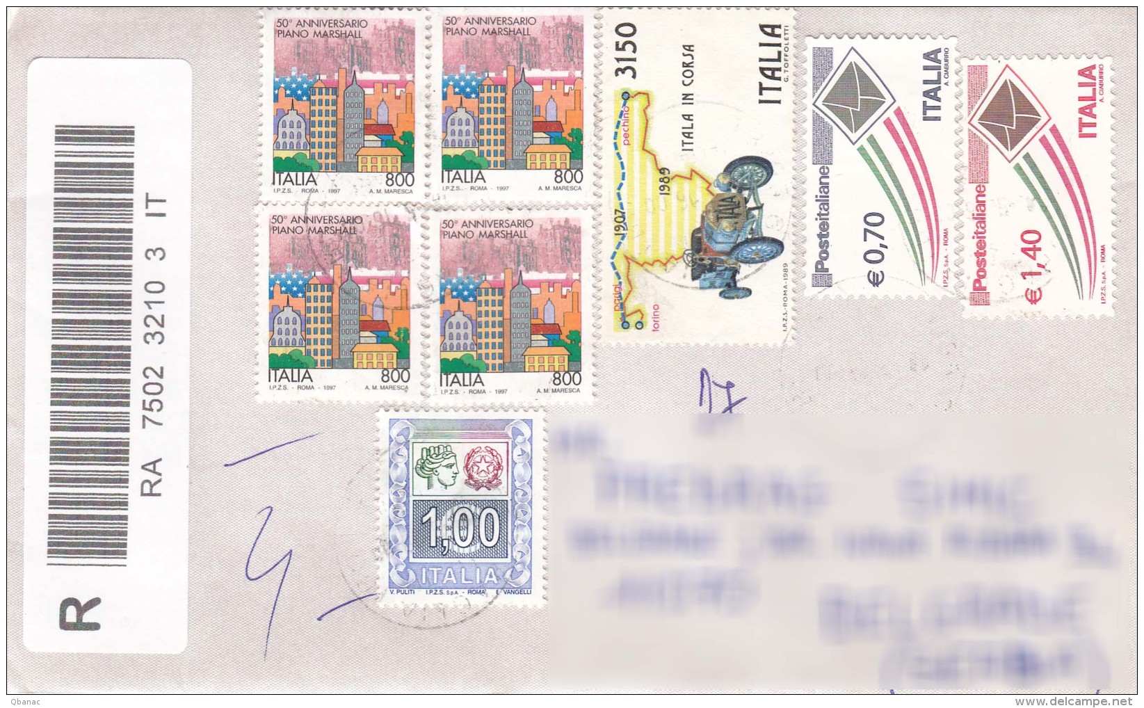 Italy Modern Cover To Serbia - 2011-20: Marcophilie