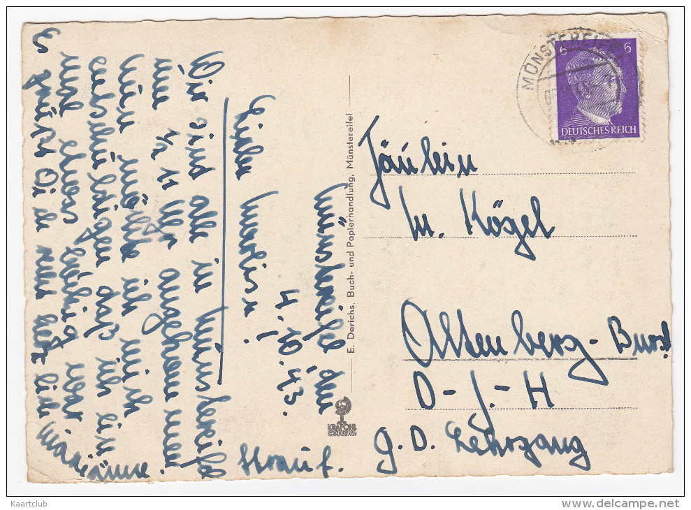 Kneippbad Münstereifel - Burgruine - (1943 - 6pf. A.Hitler Briefmarke/Stamp) - Deutschland - Euskirchen