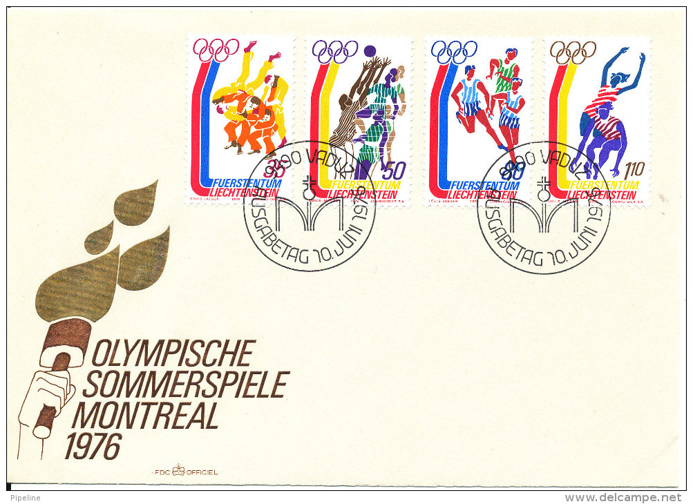 Liechtenstein FDC Olympic Games Montreal 10-6-1976 Complete With Cachet - Summer 1976: Montreal