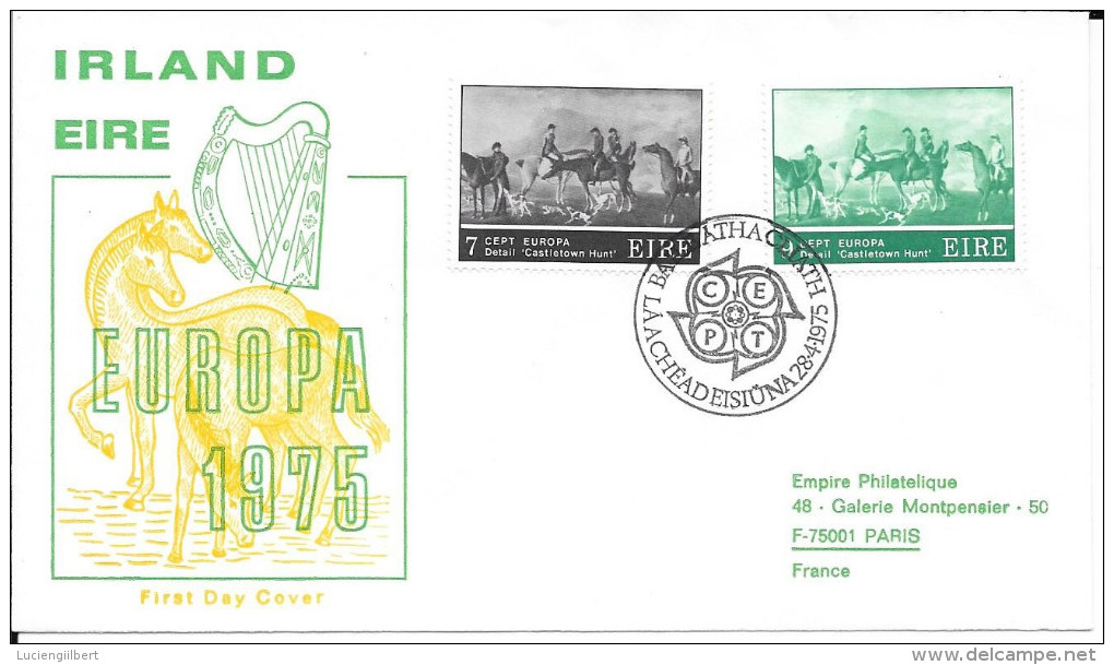 IRLANDE  -  TIMBRE N°  317 / 318  -  EUROPA    -  1975  - FDC - FDC