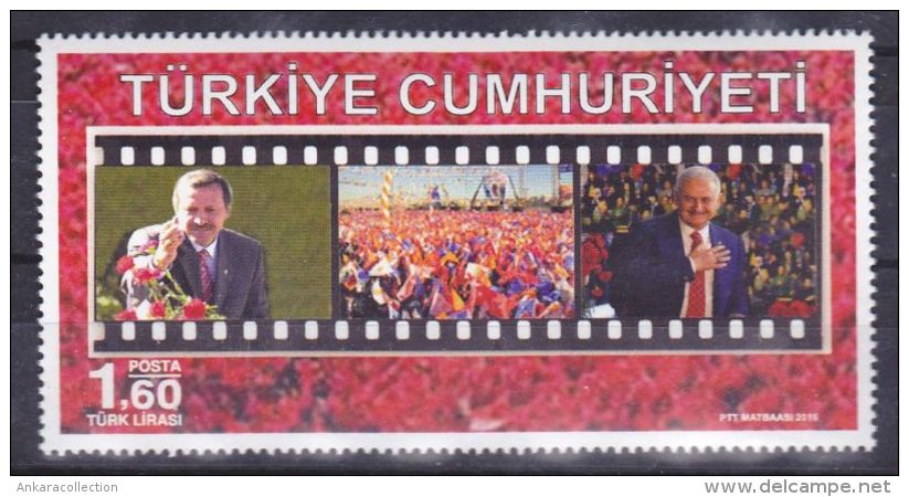 AC - TURKEY STAMP - THE 15th ANNIVERSARY OF THE FOUNDATION OF THE JUSTICE AND DEVELOPMENT PARTY MNH 14 AUGUST 2016 - Neufs