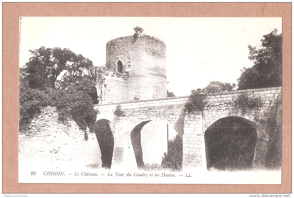 CPA CHINON - Le Château - La Tour Du Coudry Et Les Douves - LL. 28 UNUSED Achat Immédiat - Chinon