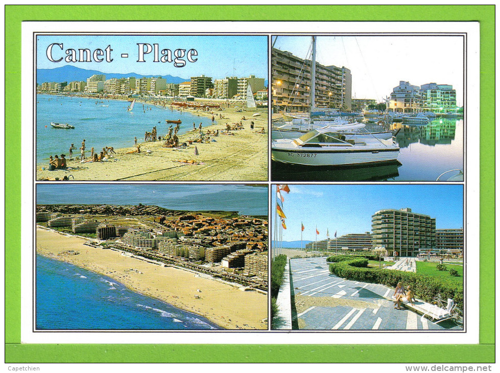 CANET PLAGE - MULTIVUES - Carte écrite En 1998 - Canet En Roussillon