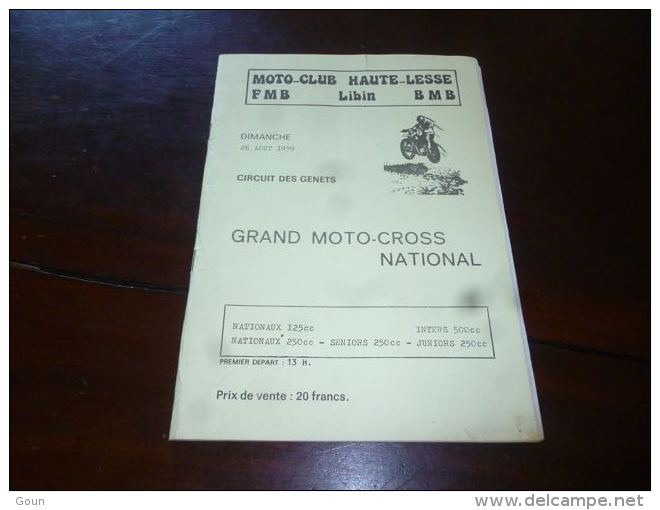 CB10LC163 Programme Grand Prix Motocross Libin 1979 Moto Cross Moto Bike - Motos