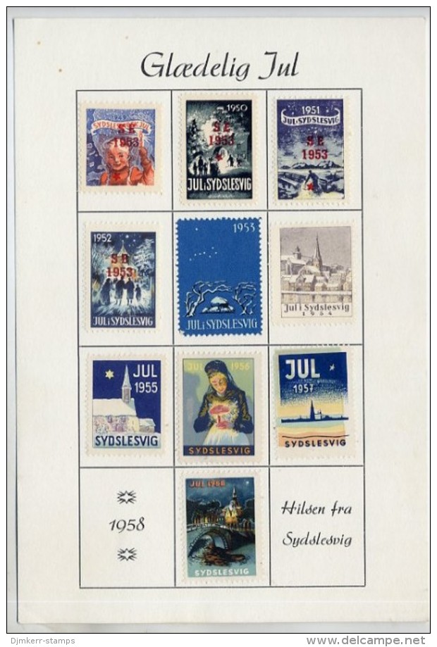 DENMARK (Sydslesvig) 1958 Presentation Sheet With Seals From 1953-58 - Otros & Sin Clasificación
