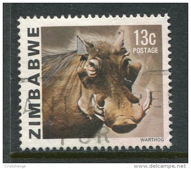 Zimbabwe 1980-83 Definitves - Gemstones, Animals And Waterfalls - 13c Warthog Used - Zimbabwe (1980-...)