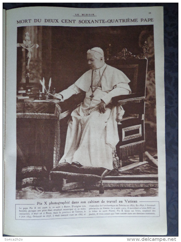 Le Miroir N° 40 30 Août 1914 L'aviateur Pégoud; Mort Du 264ème Pape; Les Ambulancières Anglaises En Belgique - Informations Générales