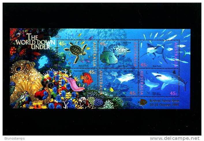 AUSTRALIA - 1995 THE WORLD DOWN UNDER MS OVERPRINTED BRISBANE STAMP SHOW MINT NH - Blocks & Sheetlets