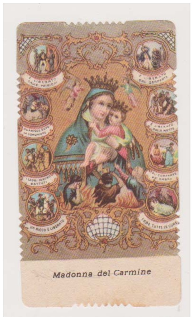 ANTICO SANTINO FUSTELLATO MADONNA DEL CARMINE EDIT. GN 70 HOLYCARD IMAGE PIEUSE ANDACHTSBILD - Imágenes Religiosas