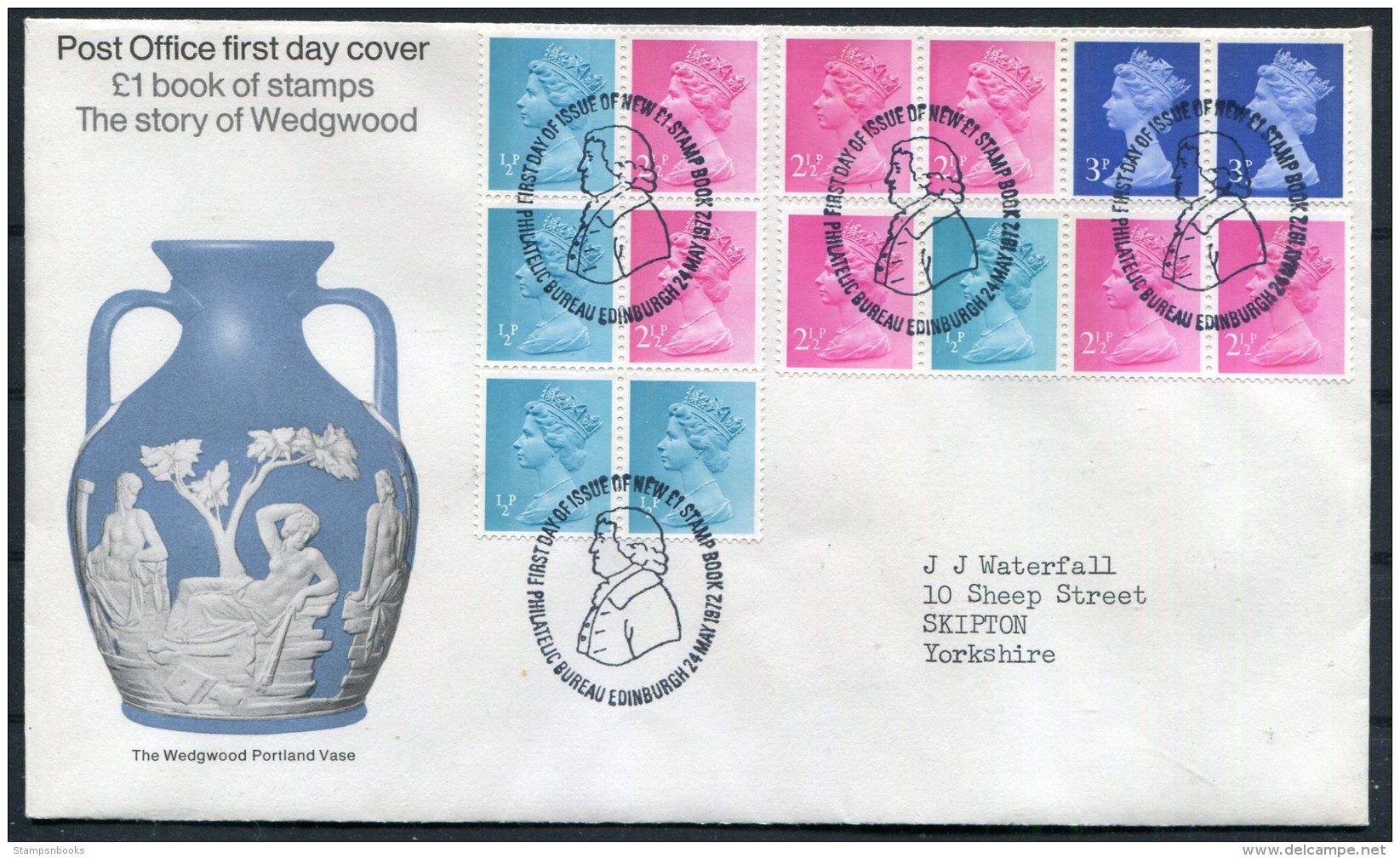 1972 GB Wedgwood Booklet FDC - 1971-1980 Decimal Issues