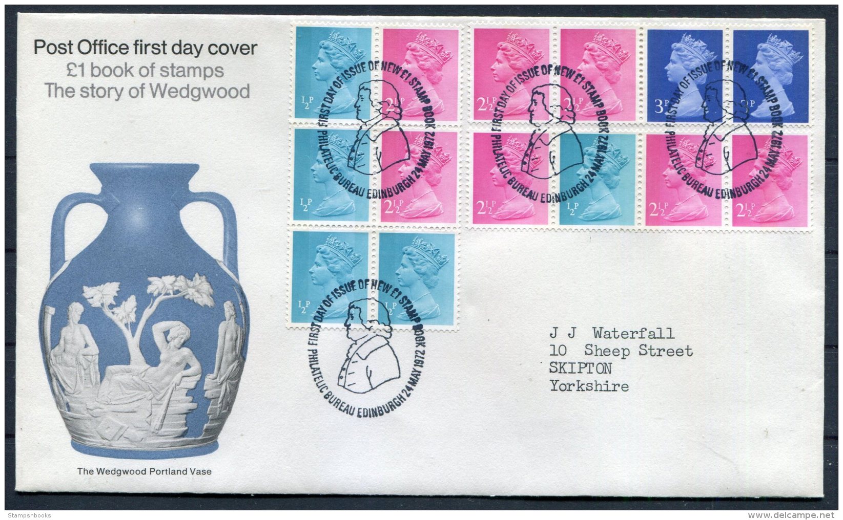 1972 GB Wedgwood Booklet FDC - 1971-1980 Decimal Issues