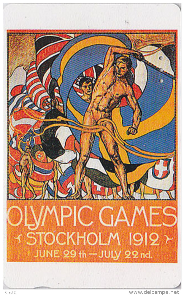 TC JAPON / 110-015 - Poster JEUX OLYMPIQUES STOCKHOLM 1912 - OLYMPIC GAMES SWEDEN - JAPAN Sport Phonecard - 176 - Juegos Olímpicos