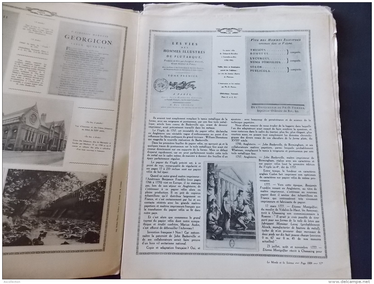 Le Monde Et La Science N 57 Papier " Filigrames Anciens De La Region D Arches Et Epinal " - Encyclopedieën